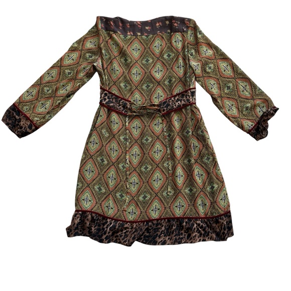 Double D Ranch Western Print Dress Beaded Embellished Boho Cowgirl XL Leopard - Picture 11 of 15